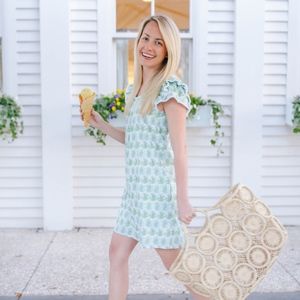 Persifor Clare Dress in Green Flora Stem